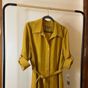 Gold Business Dress w/ front gold buttons